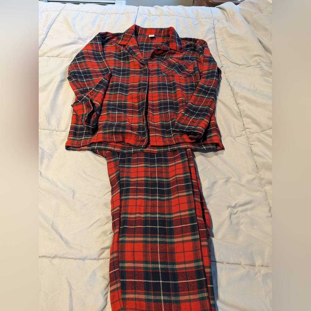 Old Navy Plaid "Holiday" Pajamas